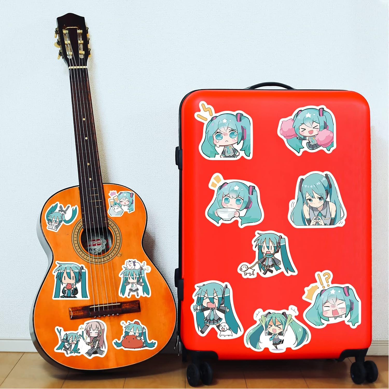 65 pieces for Hatsune Miku Stickers Set, Cute Anime for Hatsune Miku Stickers, Moe Goods, Notebook, Popular, Anime Stickers, Stylish, Waterproof, Graffiti Stickers, Popular, DIY Stickers, Bicycle,