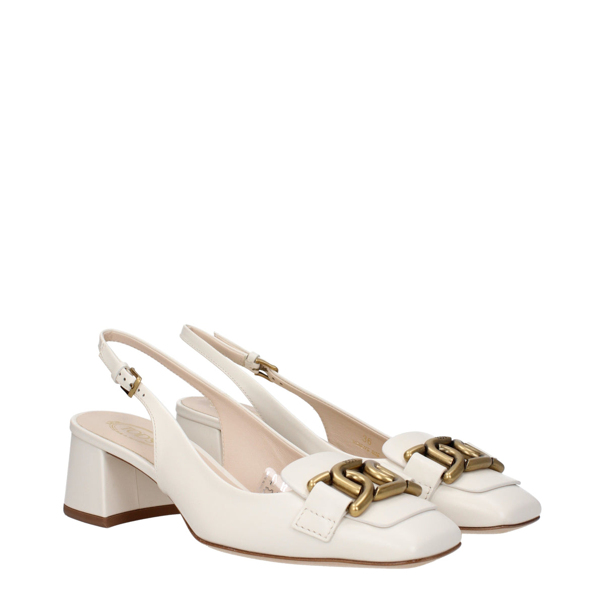 Tods トッド 'S サンダル女性 'S 革の白/ムース - Image 7