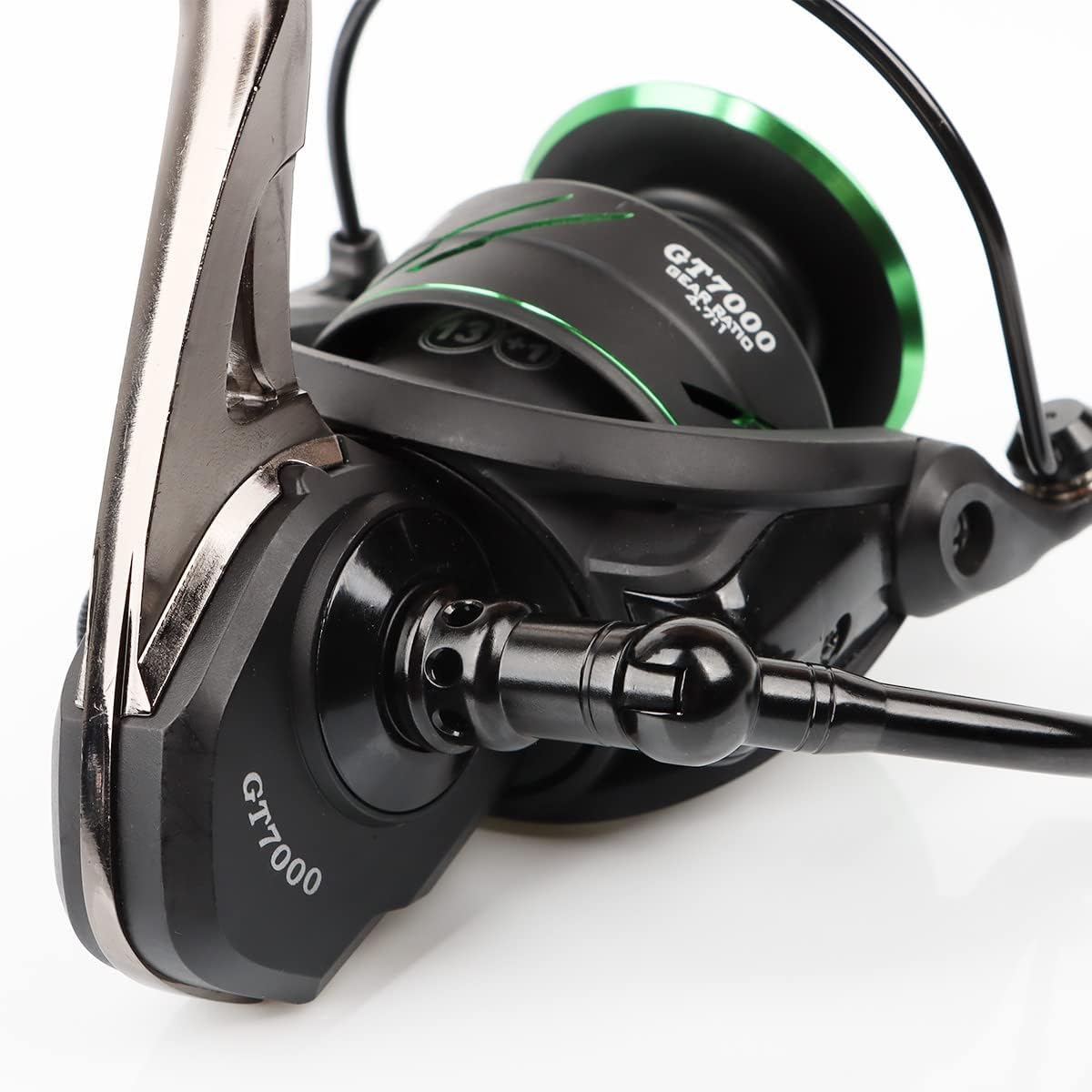 HappyLife Spinning Reel, Fishing Tool, Prevents Lining, Maximum Drag Force, 77.1 lbs (35 kg), Left and Right Interchangeable Handle, Gear Ratio 5.0:1, Strong Drag Strength, Durable, Long Toss,