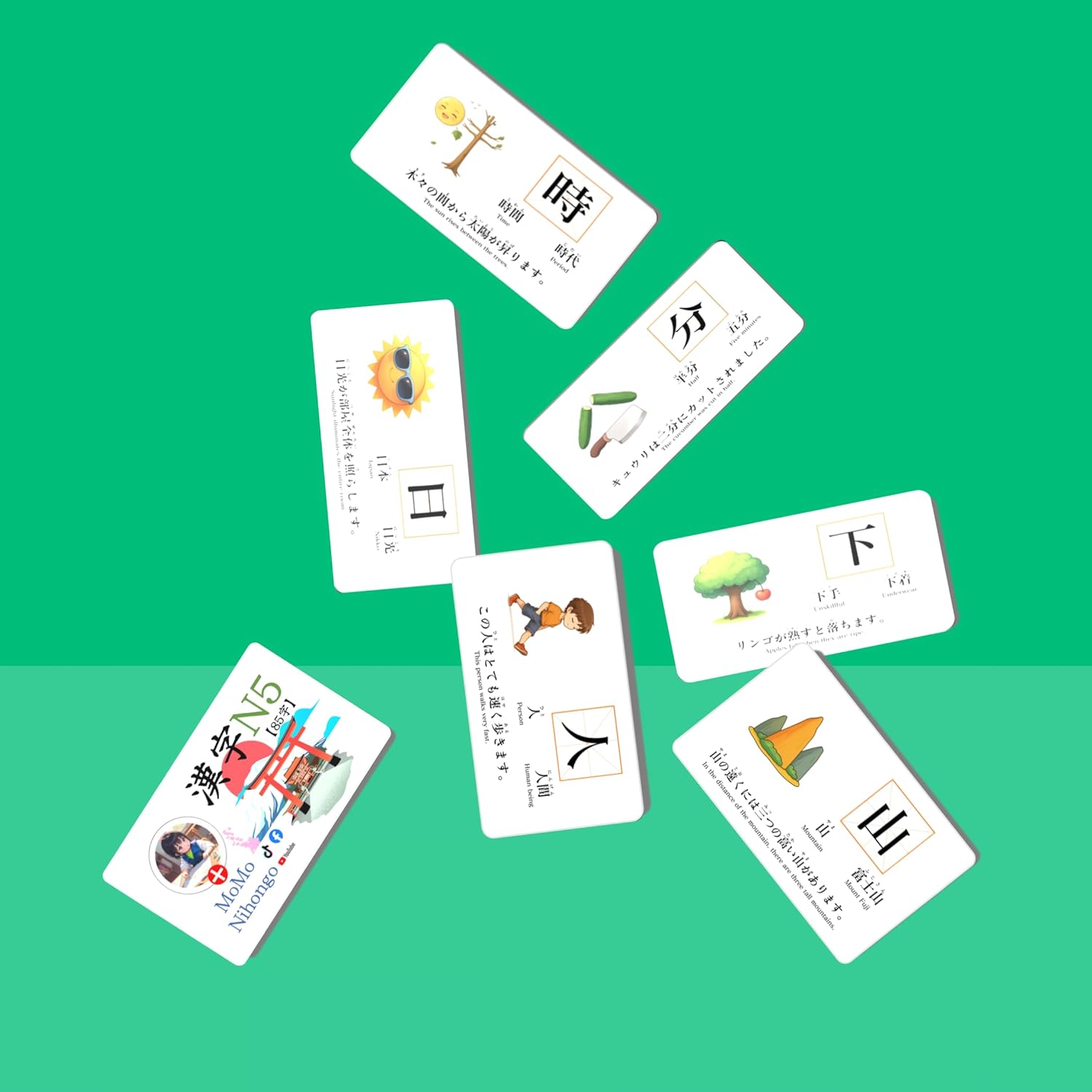 N5 - JLPT N5 Kanji Flashcards Japanese Language Proficiency Test with English (日本語能力試験)