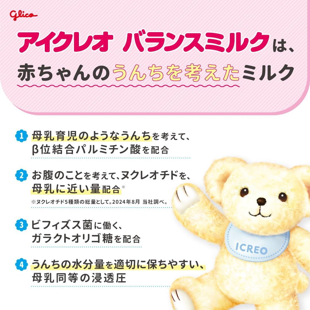 【Set Purchase】Icreo Baby Milk 125ml×18 Bottles + Tutu Paper Pack Nipple Ezaki Glico Liquid Milk Powder Milk Baby Bottle Infant Baby 0 Months~Around 1 Year Old