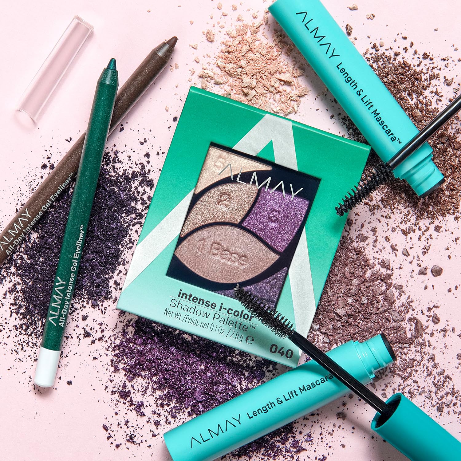 Almay Paleta de Sombras de Ojos, Maquillaje de Ojos de Larga Duración, Imprimación Enriquecida con Vitamina E Antioxidante, Hipoalergénica, 040 Ojos Verdes, 0.1 Oz