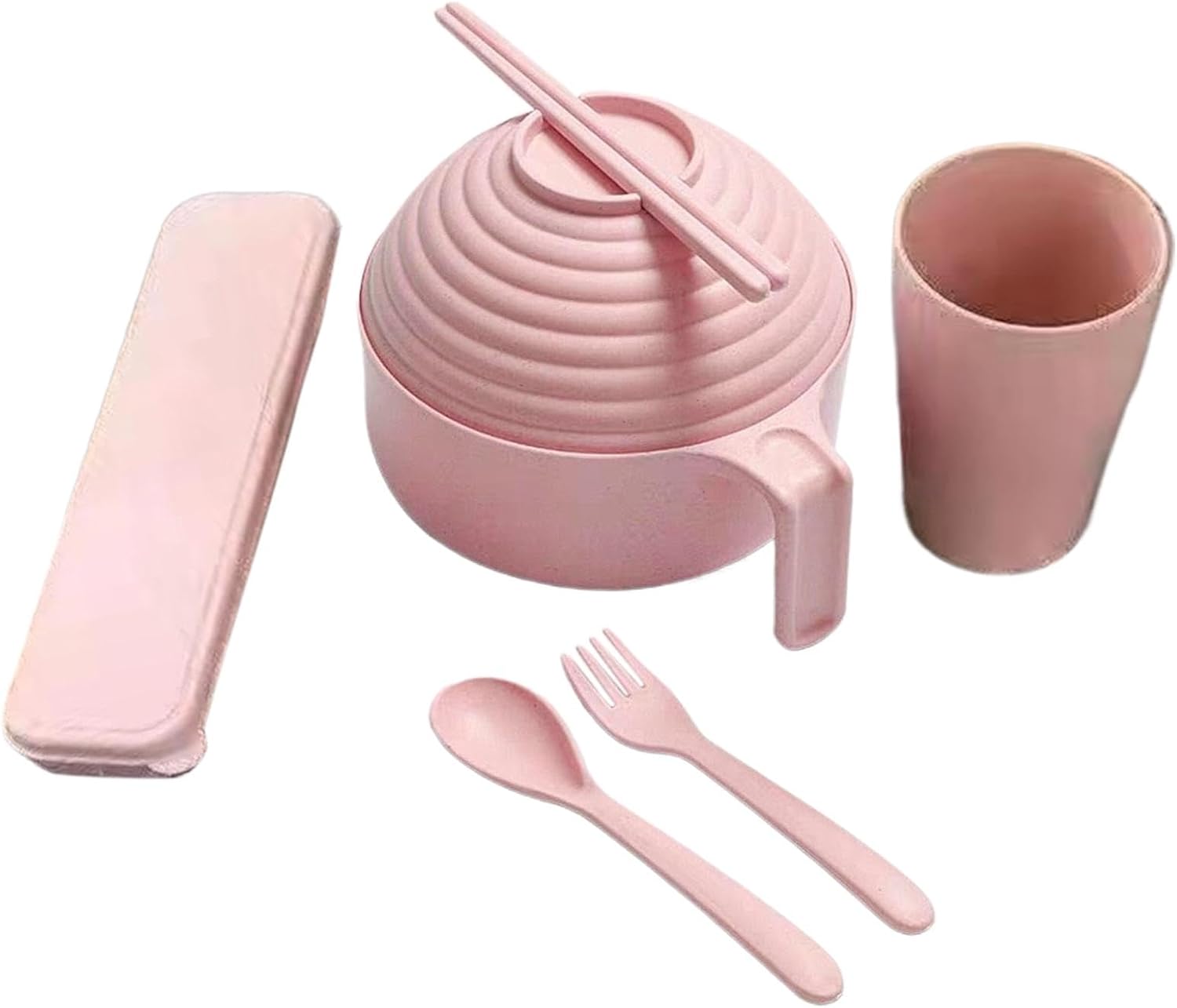 Ramen Cooker Bowl Set, Instant Ramen Bowl Set, Instant Ramen Bowl Set Ramen Bowl Set, Portable Microwave Noodle Bowl Set with Lid for Soup Noodles, Asian Cuisine, Ramen