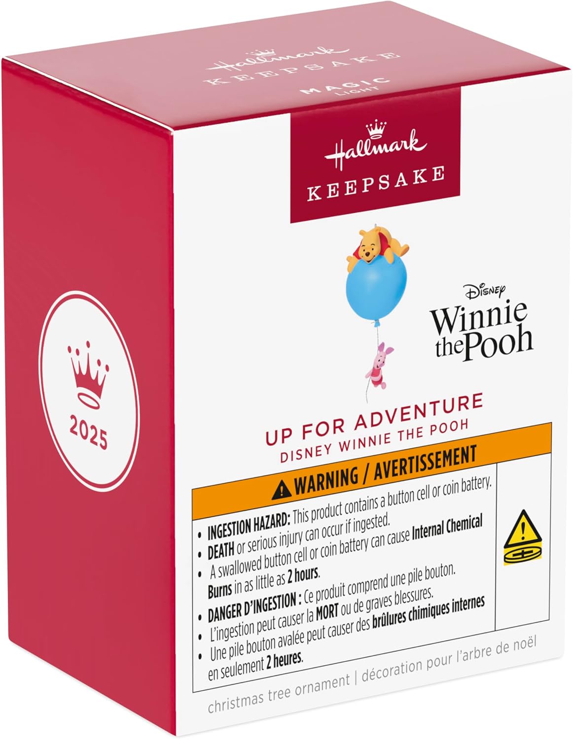 Adorno de Navidad Hallmark Keepsake 2025, Disney Winnie the Pooh Listo para la Aventura con Luz, Regalos para Fans de Disney