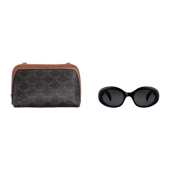CELINE Clutch with chain in Triomphe canvas and lambskin - Image 7