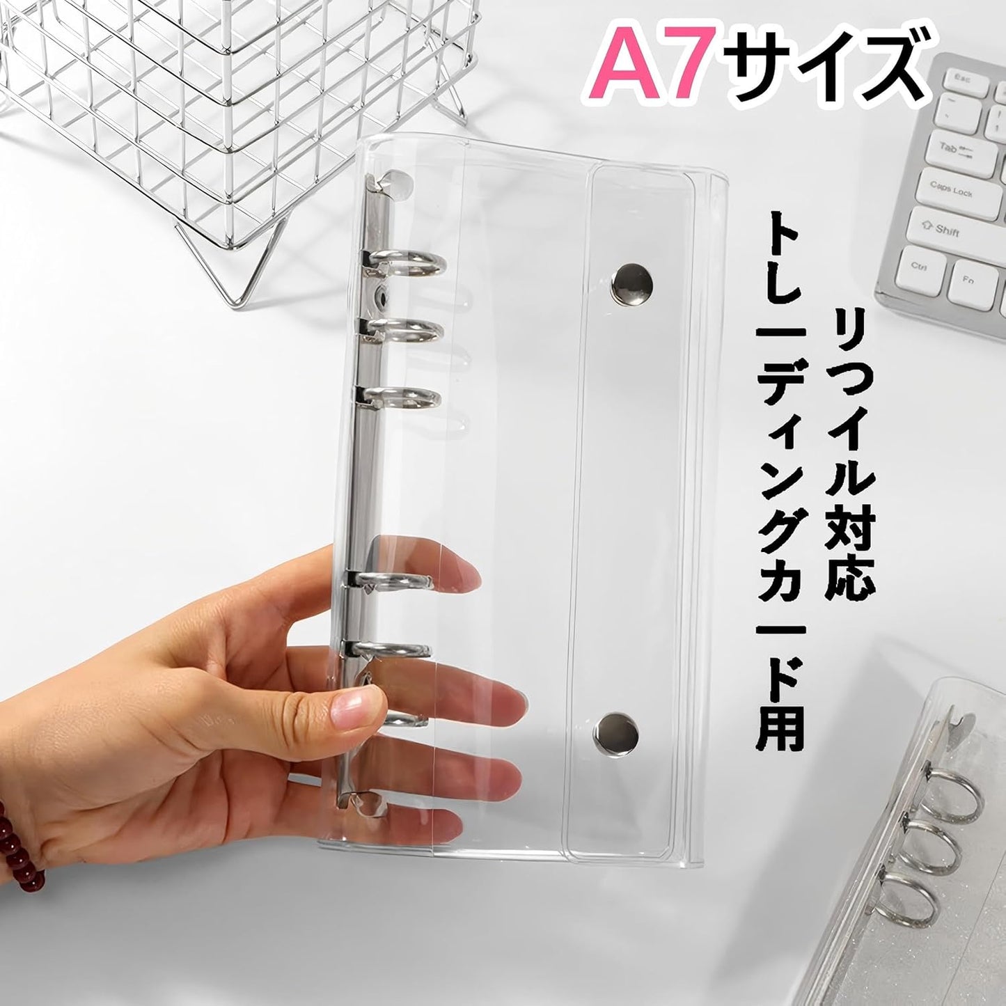 Clear Sticker Book Transparent Girls Removable A6 Sticker Binder Sticker Notebook Clear Binder 6-Hole Micro 6 Sticker Storage Refillable Comes with 20 Refill Sheets Otaku Activity Supplies