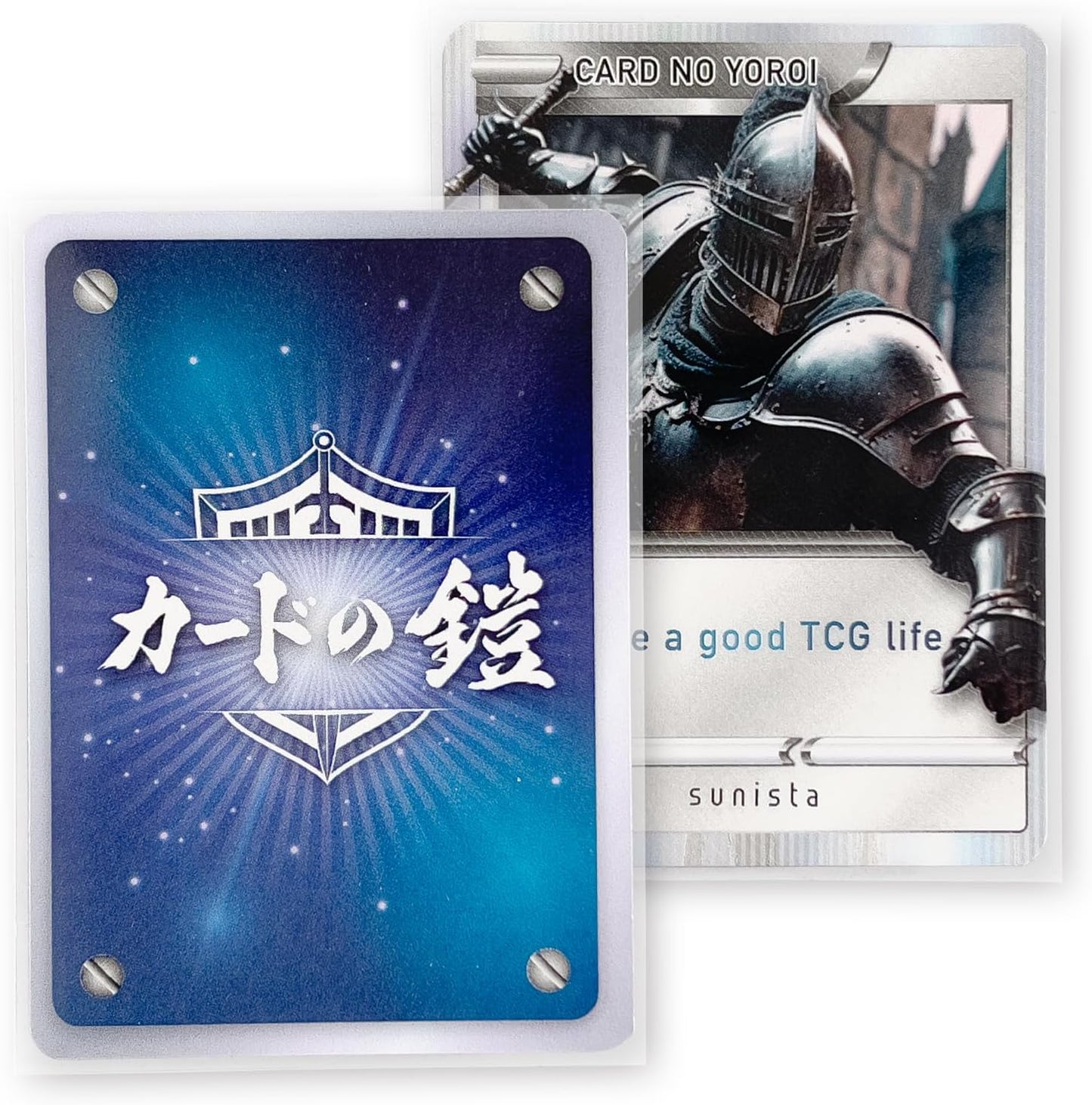 Card Armor Sleeve [Sharp Shuffle] Poker Size (Hyper Dry), 64 Pokemon Cards, One Piece Card, Compatible Standard Size, Sunista (Lunaria Clear & Embossed)