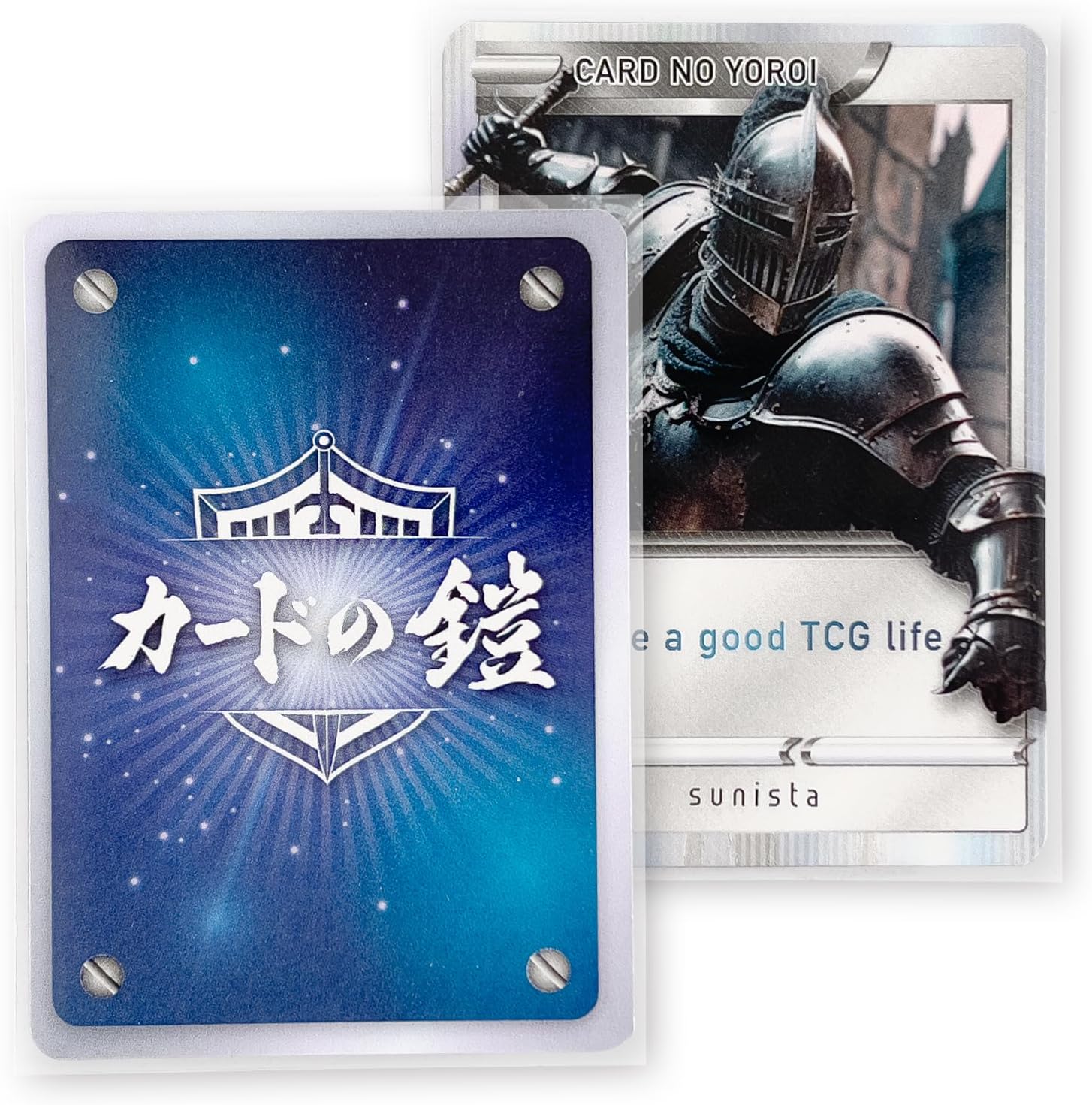 Card Armor Sleeve [Sharp Shuffle] Poker Size (Hyper Dry), 64 Pokemon Cards, One Piece Card, Compatible Standard Size, Sunista (Lunaria Clear & Embossed)