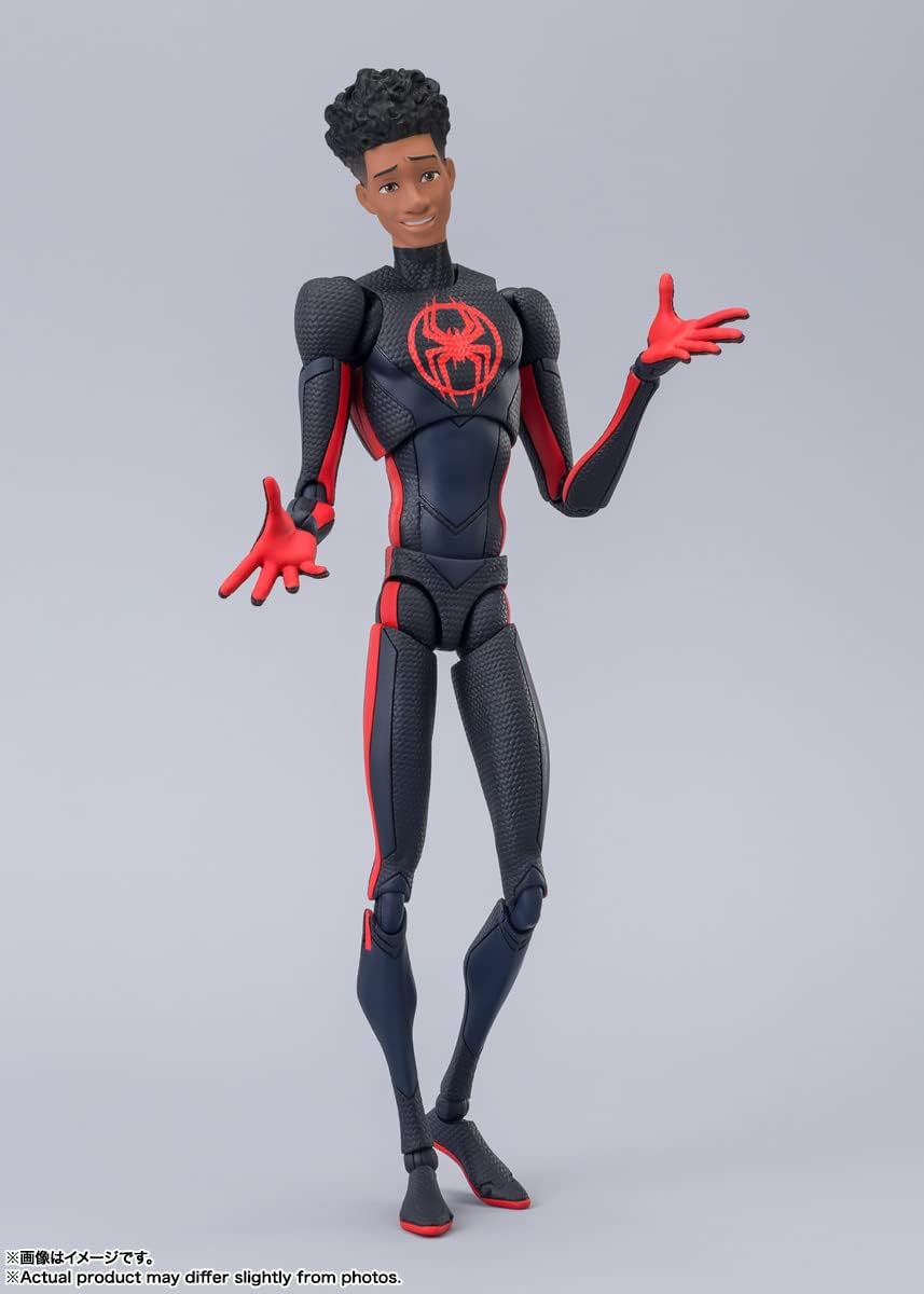 BANDAI SPIRITS S.H. Figuarts Spider-Man: Across the Spider-Bath, Spider-Man (Miles Morales), Approx. 6.1 inches (155 mm), ABS & PVC, Pre-painted Action Figure BAS63989