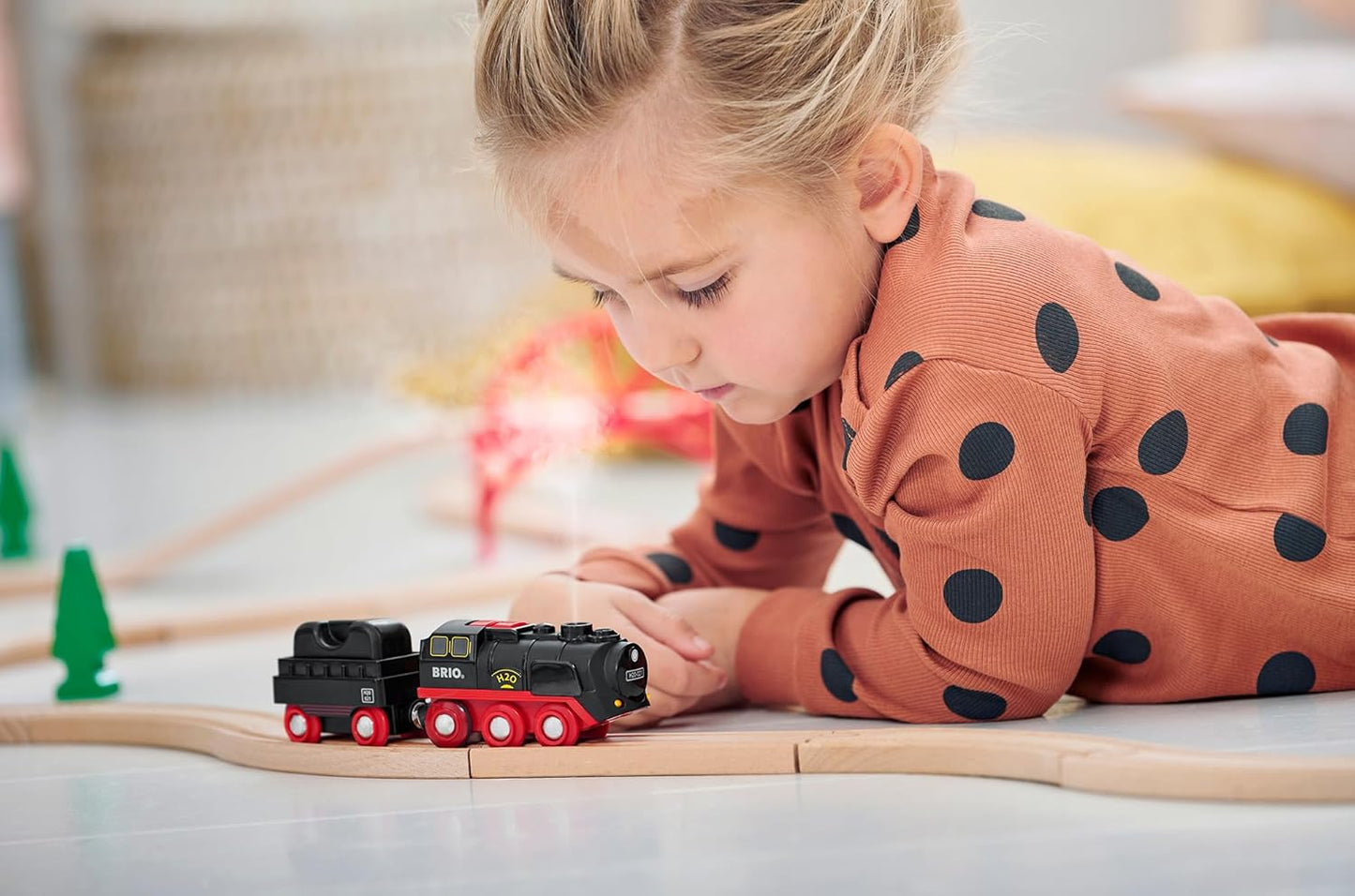 Brio Battery Powered Steam Train 33884, Suitable for Ages 3 and Up (Toy, Wooden Toy, Locomotive, Electric Vehicle, Gift (Birthday/Christmas))