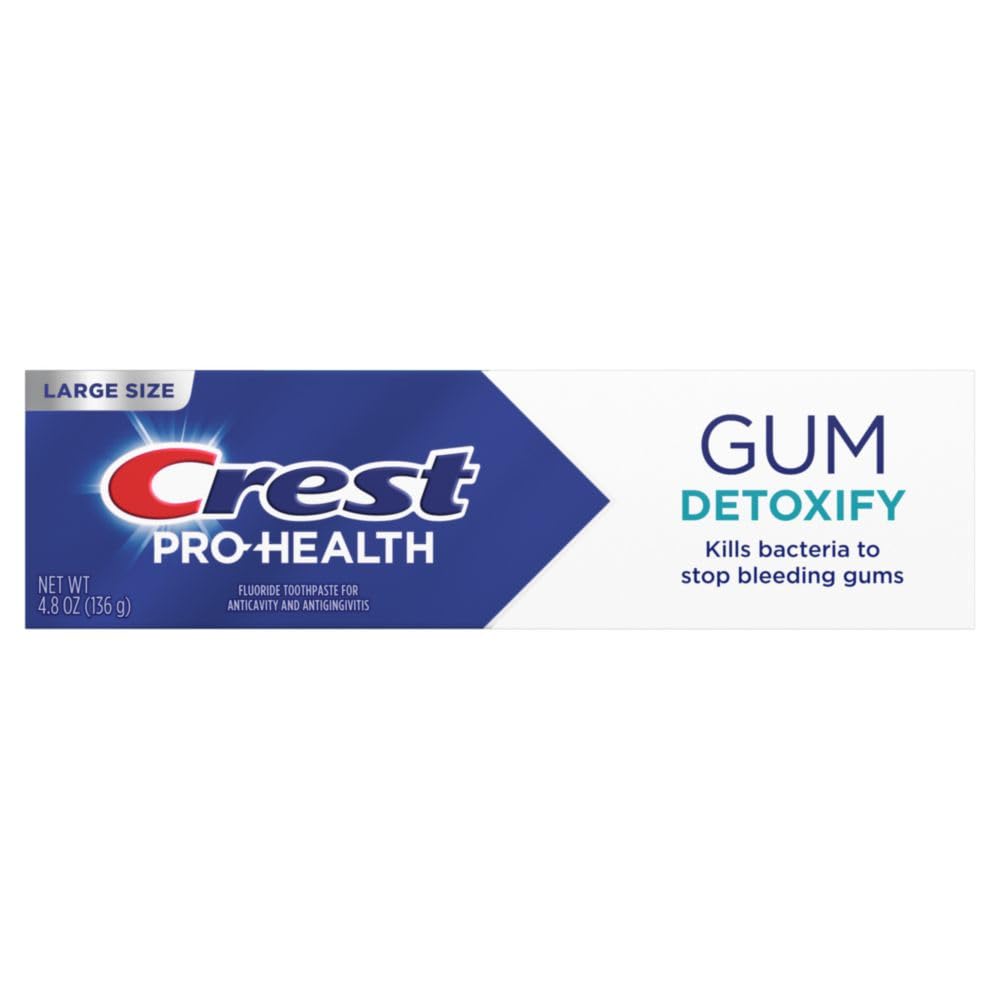 Pasta dental Crest Pro-Health Desintoxicación de las encías Deep Clean 4.8 onzas - Pasta de dientes anticaries, antibacteriana con flúor, clínicamente probada, protección de las encías y el esmalte