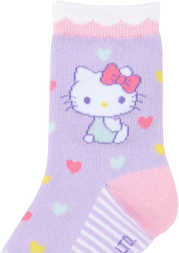 Sanrio 455199 Sanrio Kids Socks, Set of 3, Socks, 5.1 - 5.9 inches (13 - 15 cm), Hello Kitty, Hello Kitty, Character