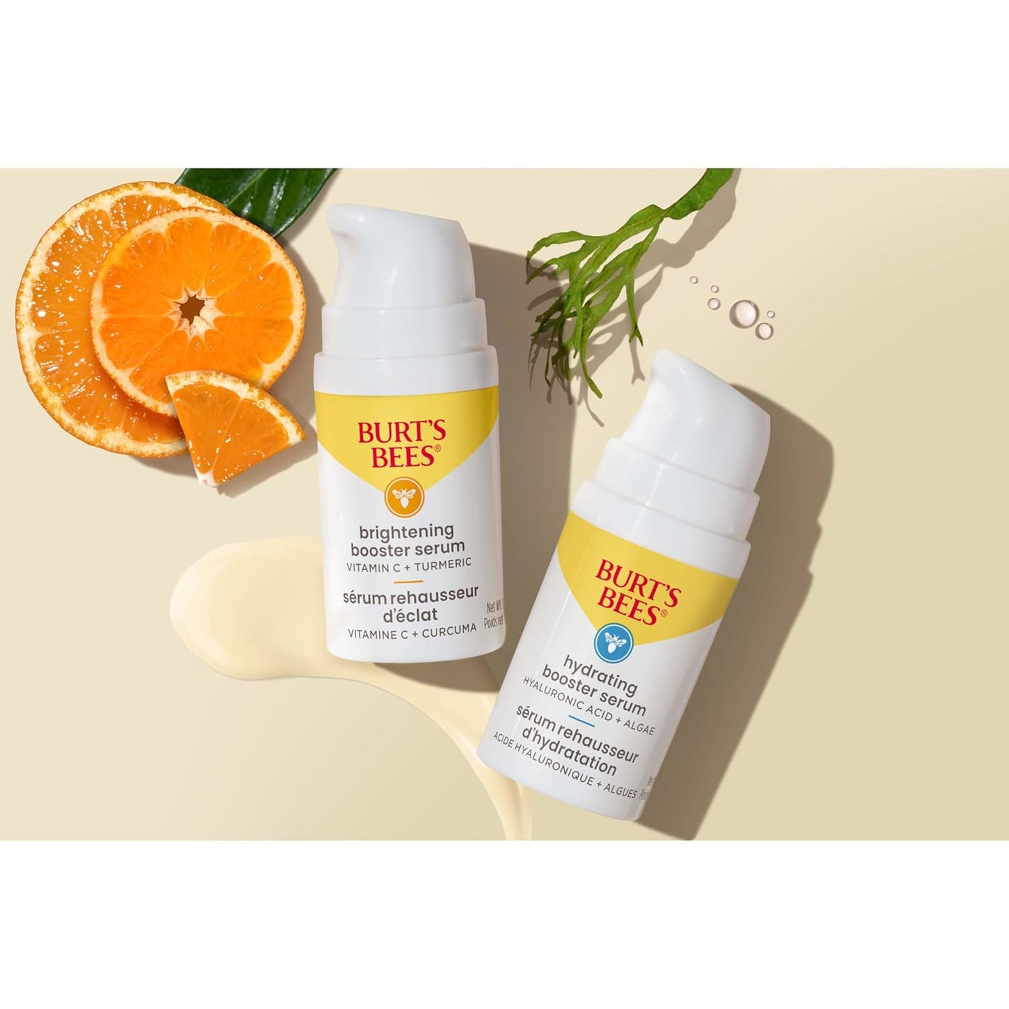 Burt's Bees Suero facial de cúrcuma con vitamina C, ilumina la piel y reduce visiblemente las manchas oscuras, las líneas finas y las arrugas, naturalmente hidratante, ligero - Refuerzo iluminador (1 oz)
