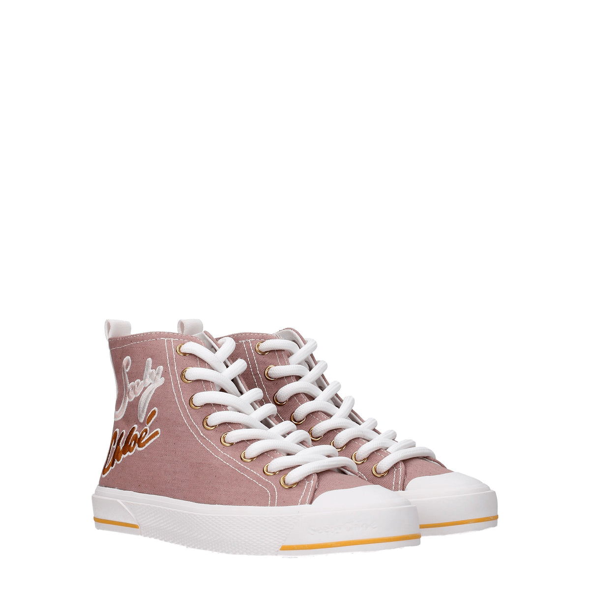 See ChloéSneakersWomen Fabric Pink/Pink Meatのご覧ください - Image 7