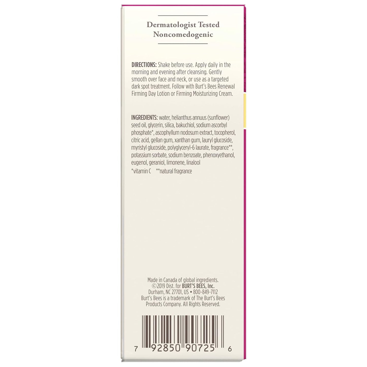 Burt's Bees Renewal - Corrector de manchas oscuras con alternativa de retinol, Bakuchiol natural, frambuesa, 1 onza (el paquete puede variar)