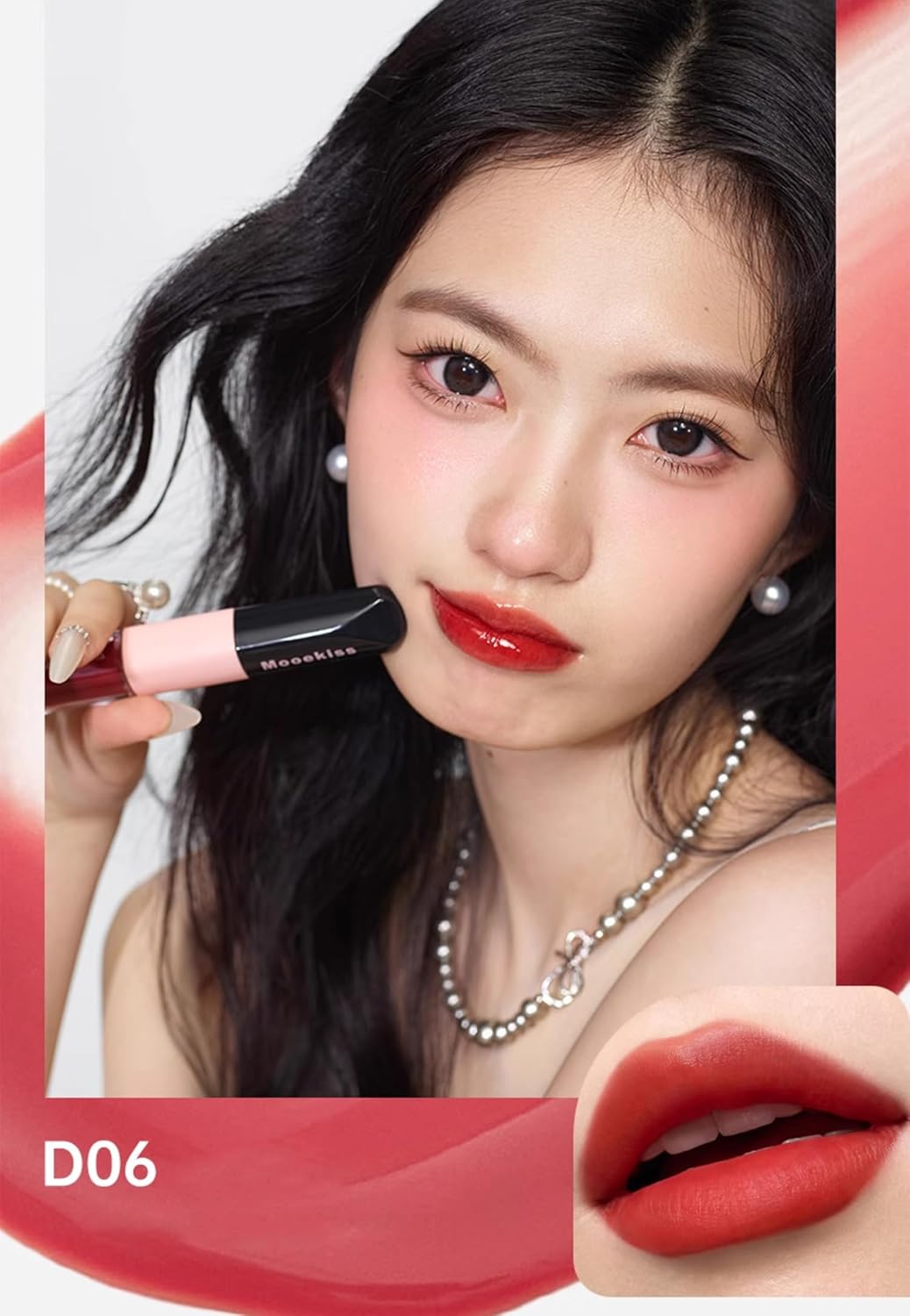 Mooekiss Double Ended Lip Gloss 2 in 1 Matte Lip & Transparent Essence Mirror Finish Softens & Discreetly Dried Crackles Won't Stick to Mask, Long Lasting & Brightens Whiteness & Purity Lip Makeup