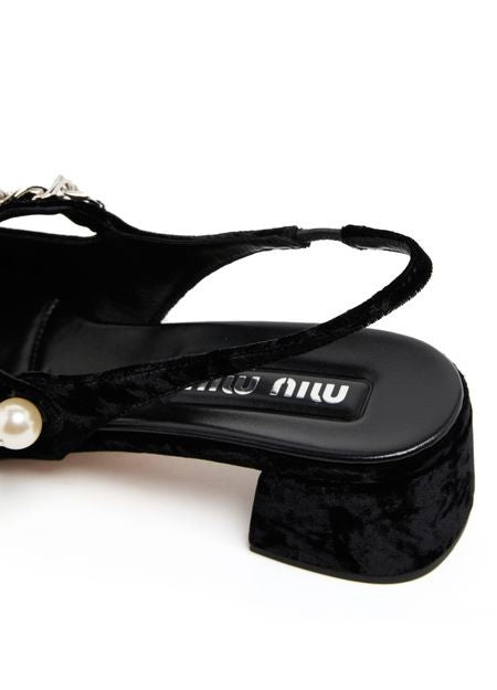 MIU MIU ヴェロア スリングバックパンプス - Image 7