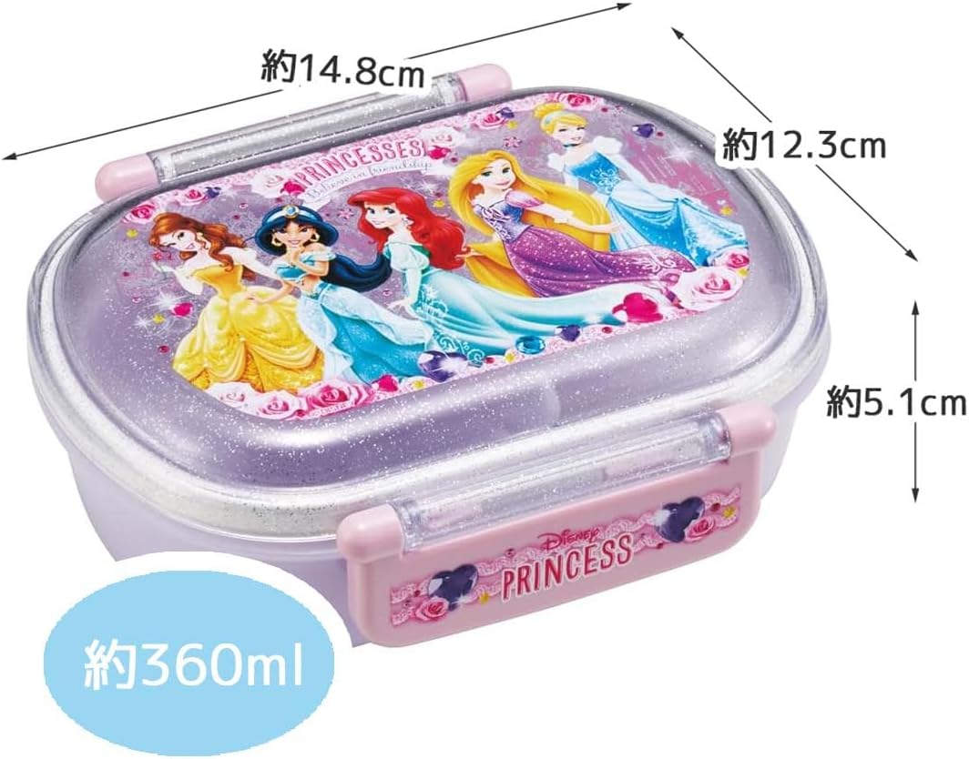 Skater (Skater) Children's Lunch Box, 1-Tier, 12.2 fl oz (360 ml), with Middle Compartment (Side Dish Container), Fluffy Serving Domed Type, Kids Lunch, Antibacterial Treatment, Made in Japan, Disney