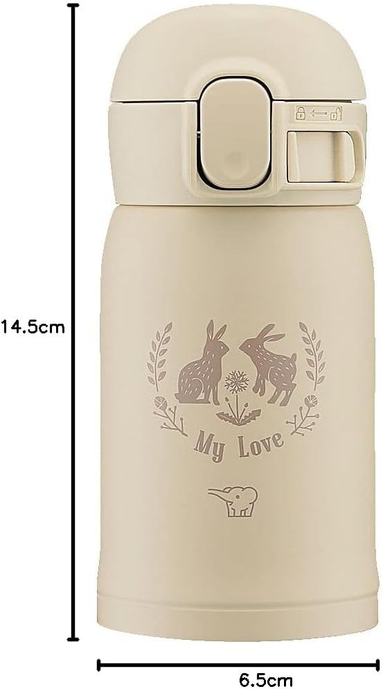 Zojirushi Zojirushi Water Bottle One-Touch Stainless Mug Seamless 0.24L (0.063 gal) Beige SM-WP24-CM