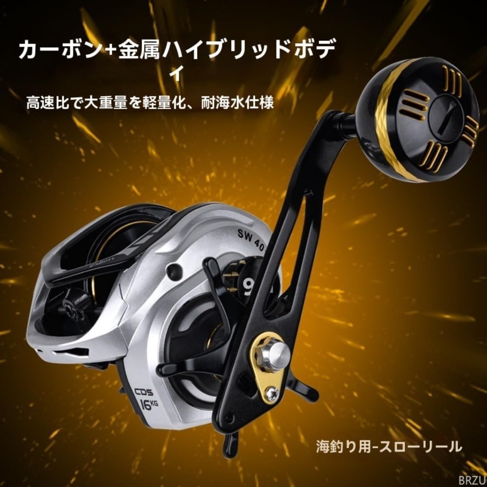 Wide Body, 16kg, 6+1 BB 6.3:1 Single Handle Fishing Reel with Magnetic Brake System, Suitable for Saltwater Fishing, Boat Fishing, Deep Line Cup Fishing, Long Range Casting, Offshore Throw