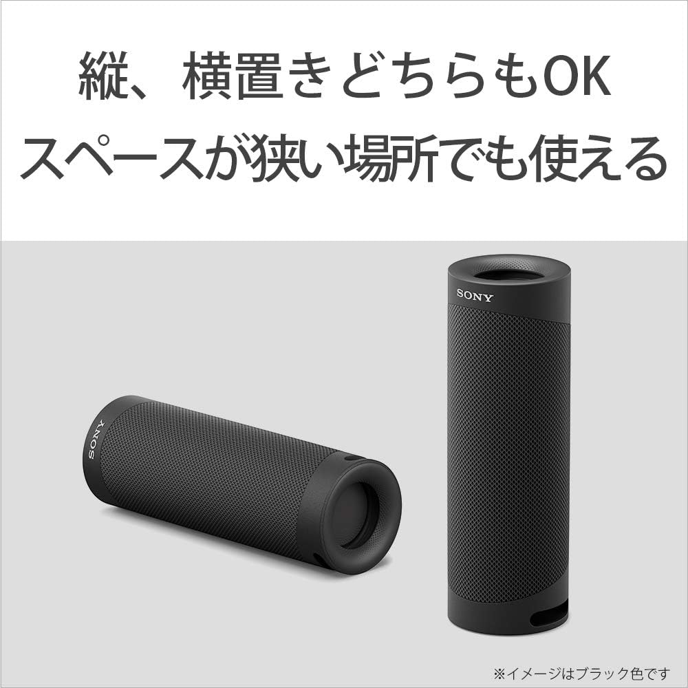 Sony SRS-XB23 B Wireless Portable Speaker, Waterproof, Dustproof, Rustproof, Bluetooth, PC Speakers, Connect 2 for Stereo, Heavy Bass Model, w/Mic, Up to 12 Hours Continuous Playback, 2020 Model, Black