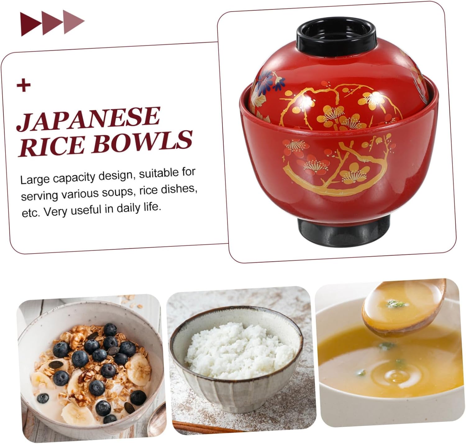 HAKIDZEL Soup Bowl, Udon Tsuyu, Instant Ramen Rice Bowl, Appetizer Bowl, Asian Ramen Rice Bowl, Fruit Bowl, Rice Bowl, Fruit Bowl, Rice Bowl, Dessert Bowl, Cereal Bowl, Asian Food Bowl, Udon Rice Bowl
