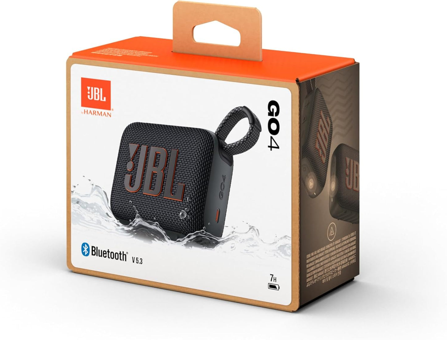 JBL GO 4 Bluetooth Speaker, USB-C Charging/IP67 Dustproof and Waterproof/App Compatible/Passive Radiator/Portable/Black JBLGO4BLK