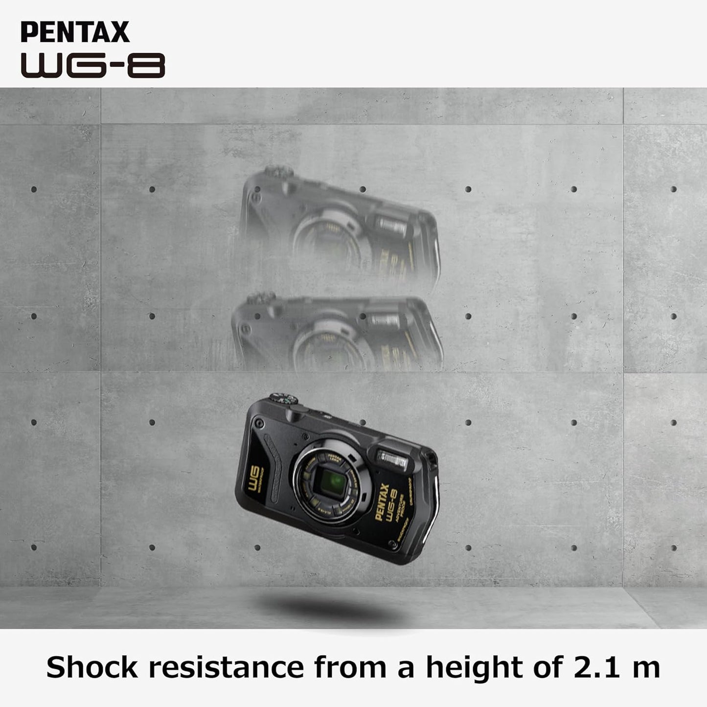 PENTAX WG-8 Black All-Weather Adventure Camera with Waterproof, Dustproof, Shockproof, Multi-Application Ring Light, Macro Shooting and Webcam Function