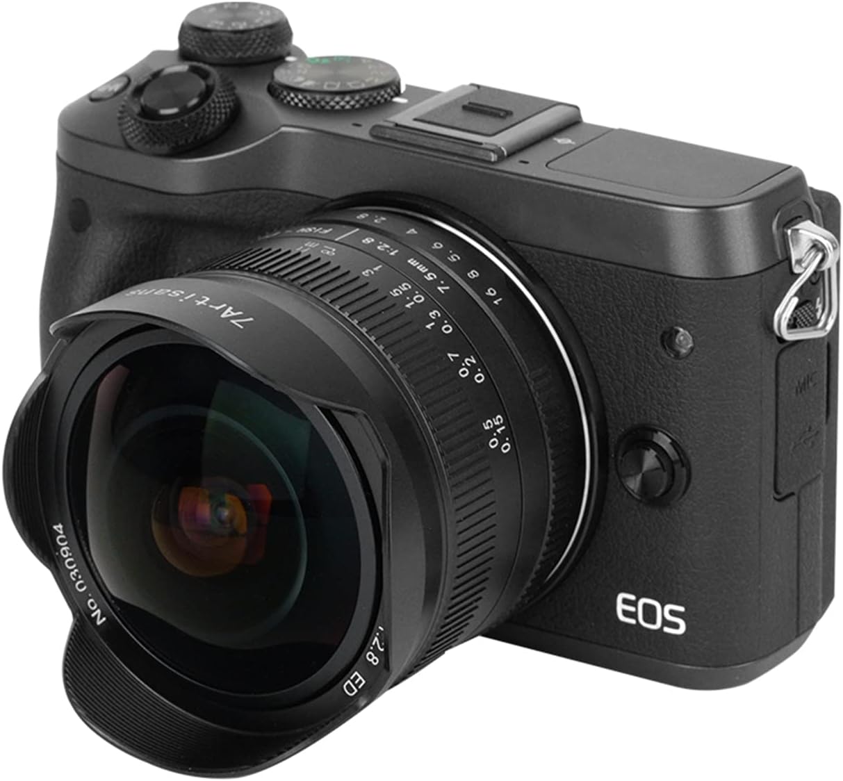 7artisans 7.5mm f2.8 Mark II APS-C Fisheye Lens Wide Angle Manual Fixed Lens Canon Eos-M1 Eos-M2 Such as Canon Eos-M3/M5/M6/M10/M50