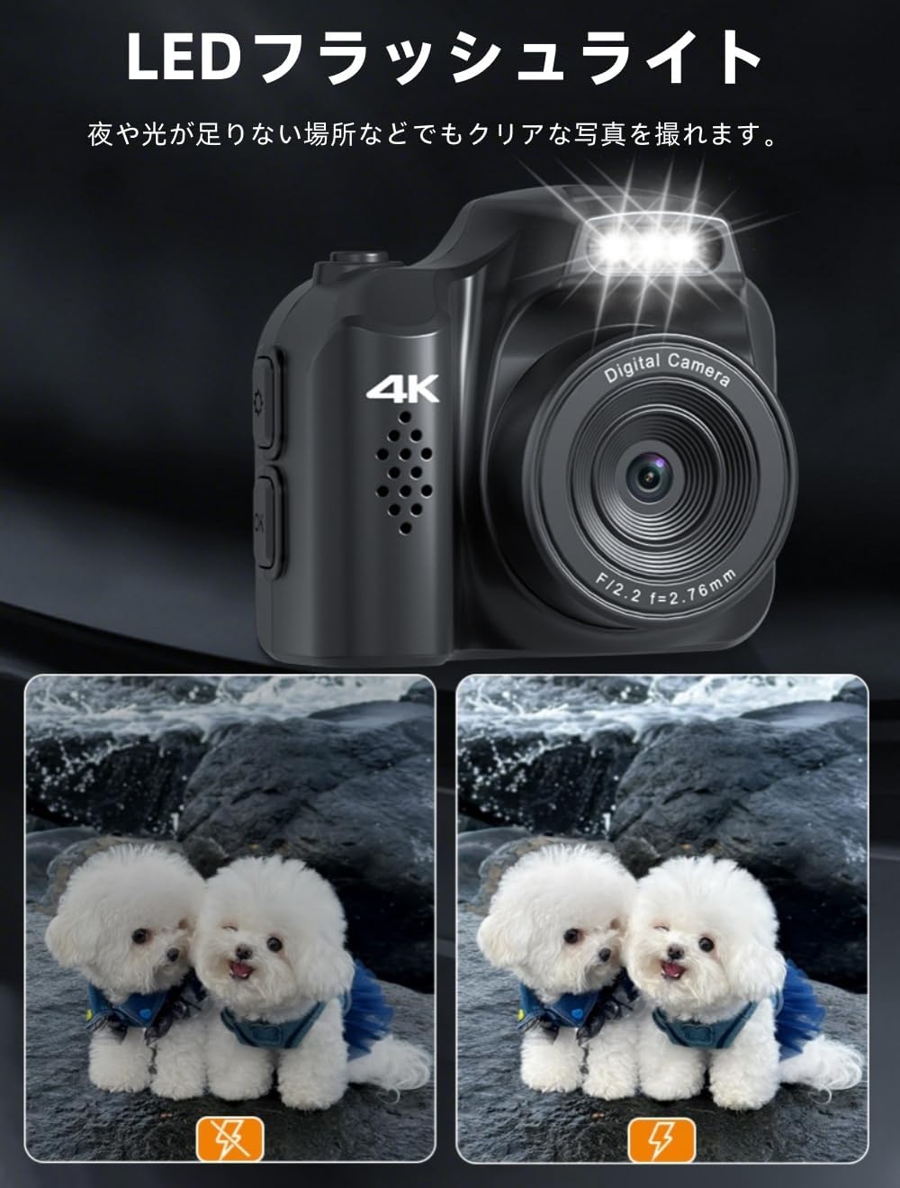 YULINJIA Ultra Small Digital Camera, 4K Mini Size, Digital Camera, Video Recording, 64 Megapixels, 64 GB Micro SD Card Included, 1.2 oz (30 g), 16 Million COMS Sensor, 1.54 Inch Large Screen, Multiple