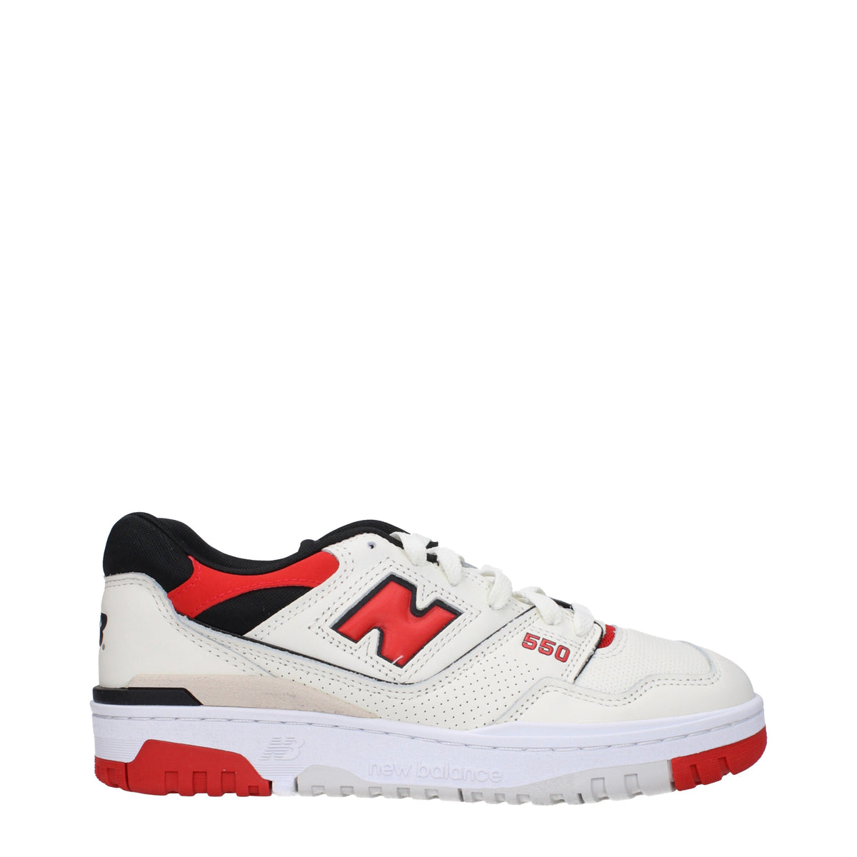 Designer Brand ニューバランススニーカー550メンズレザーホワイト/赤 - Image 7