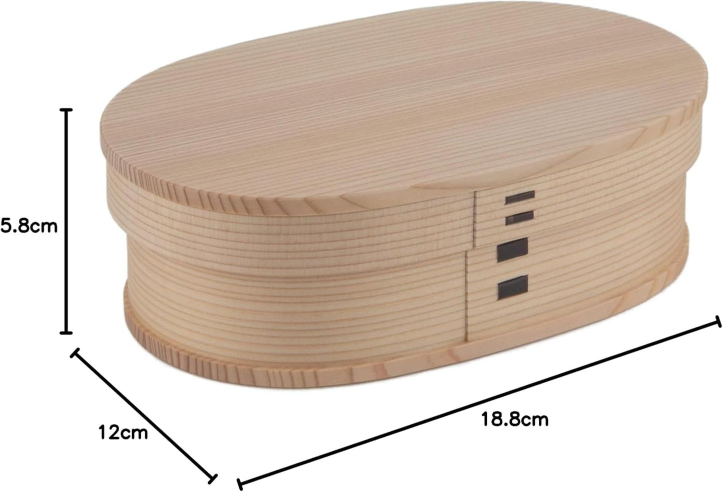 Daitai Kikusha Akita Cedar Bent Bento (Small Size Bento - Medium), Bento Box, Lunch Box, Wooden Bento Box/Made in Japan, Urethane Painting, Traditional Crafts, Japanese Souvenir