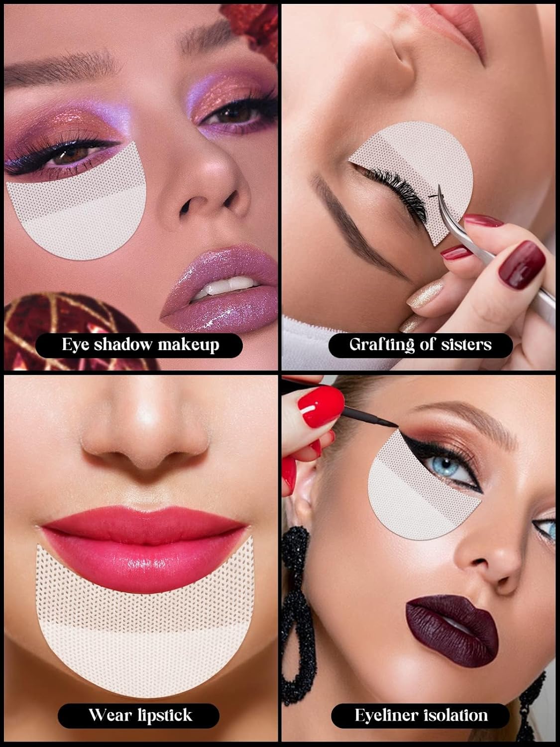 Kalolary 120pcs Eyeshadow Shield, Eyeshadow Pad Stencils No Line Under Eyepad Eyeshadow Patch Eyeshadow Extensions/Lip Makeup