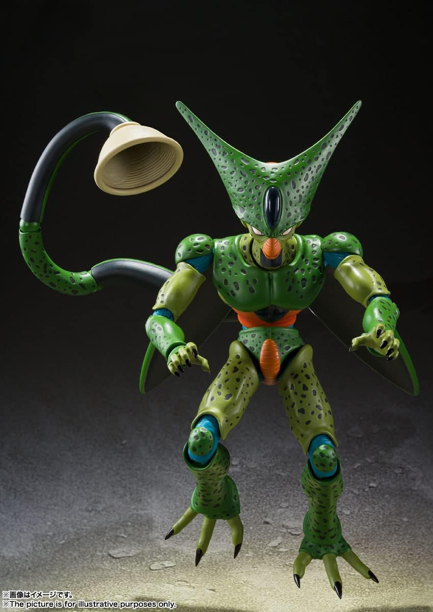 TAMASHII NATIONS S.H. Figuarts Dragon Ball Z Cell 1st Form (Resale Version), Approx. 6.7 inches (170 mm), PVC & ABS, Pre-painted Action Figure
