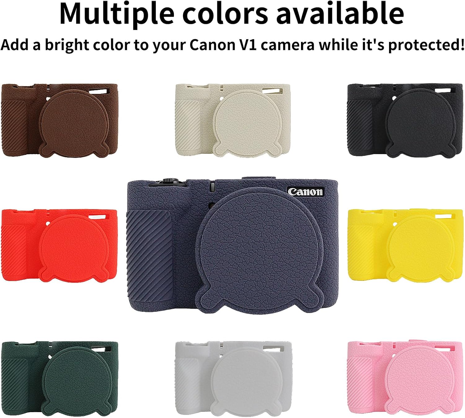 VOVMOEYA Camera Case for Canon PowerShot V1 Case, Silicone Case for Canon v1 Camera, 2 Ultra-thin Screen Protectors, Removable Lens Cap