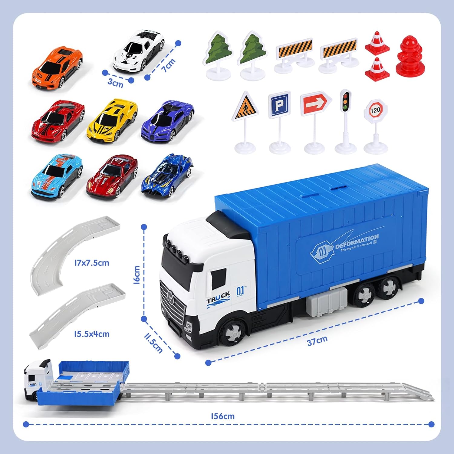 Joyreal Toy Vehicle Set - Construction Vehicle Set 1 Storage Car 6 Mini Car Set Car Toy Working Vehicle 3 4 5 6 Years Old Working Vehicle Children Boy Girl Birthday Present Children's Car Toy