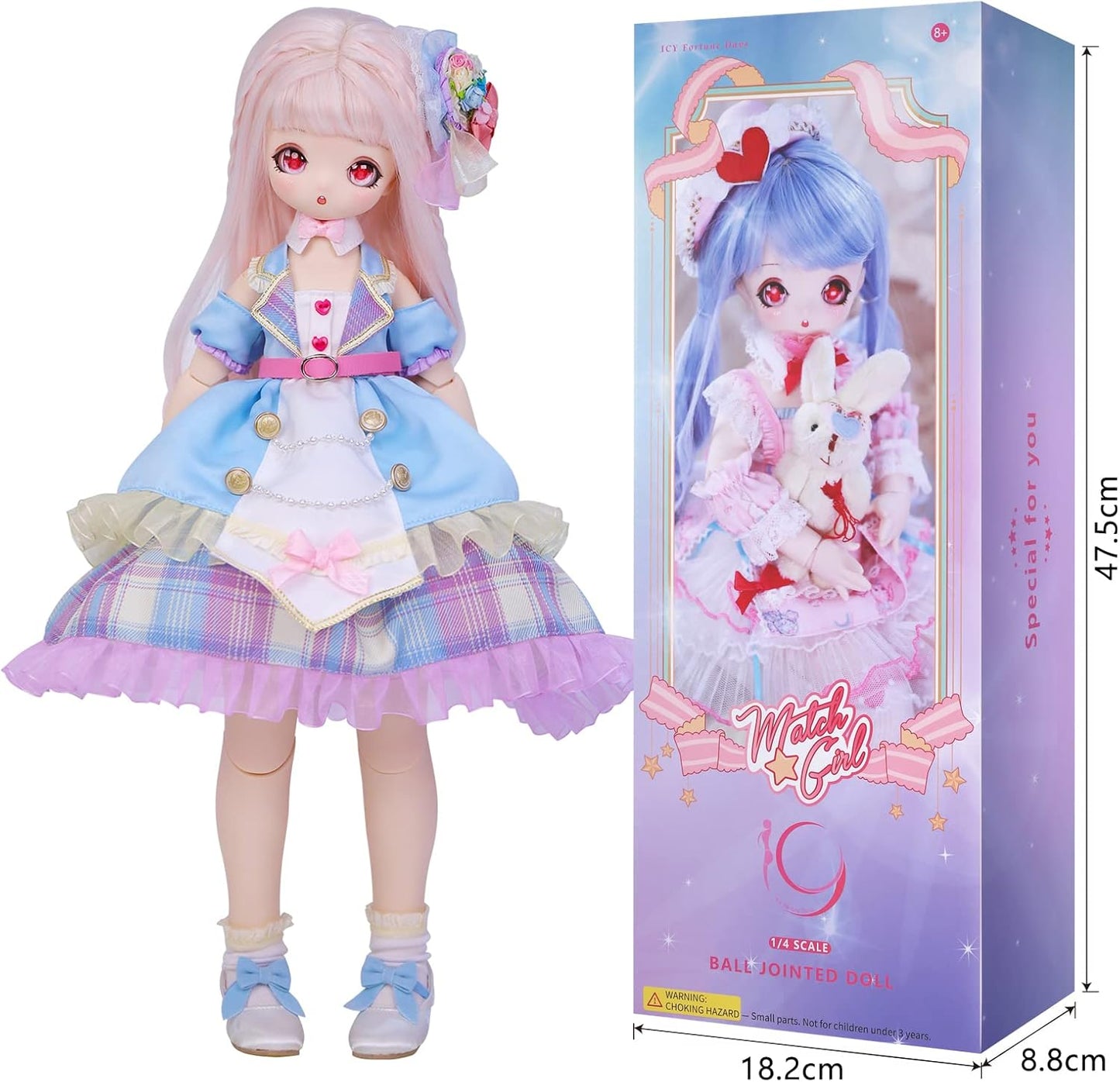 ICY Fortune Days 1/4 Scale bjd Doll Anime Style Pre-painted Action Figure Kids Gift 6+ (Rimi)