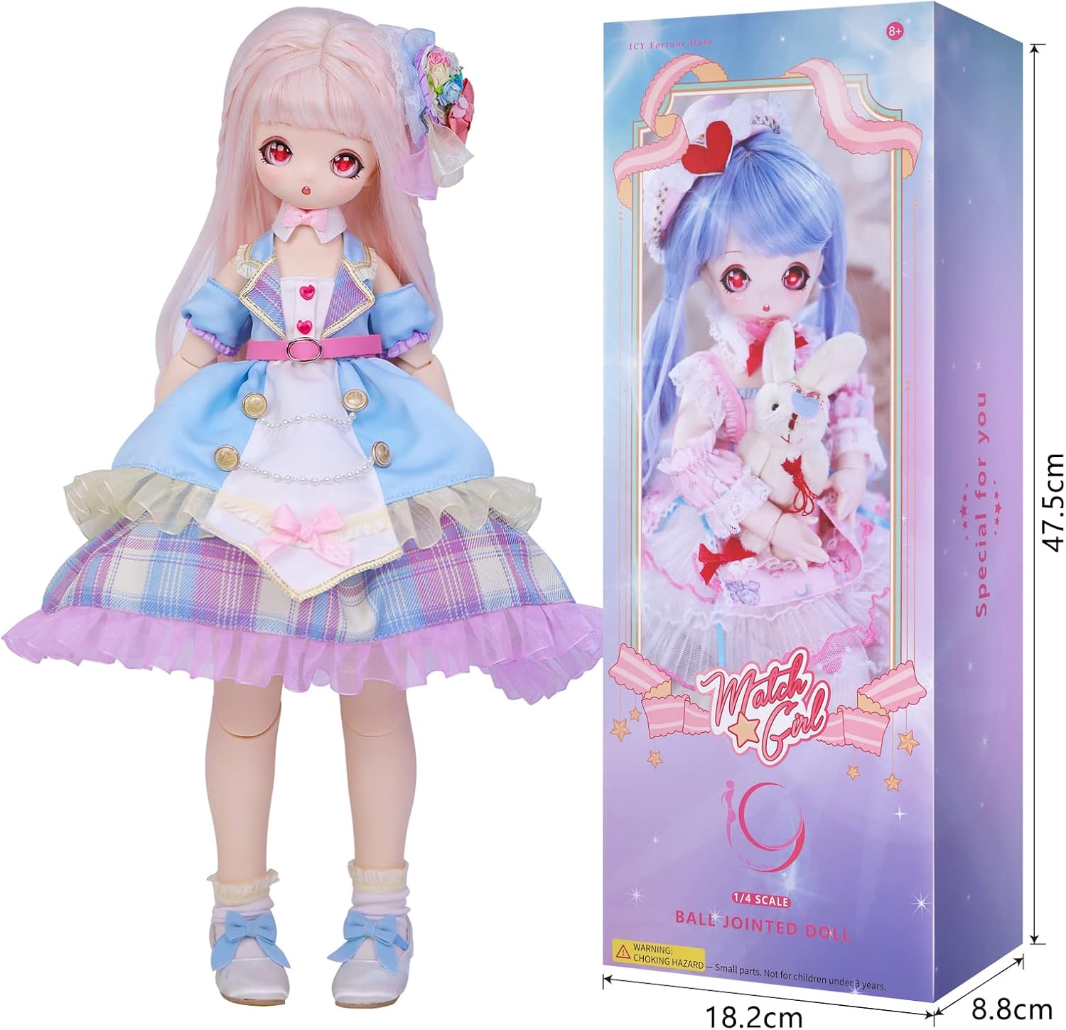ICY Fortune Days 1/4 Scale bjd Doll Anime Style Pre-painted Action Figure Kids Gift 6+ (Rimi)