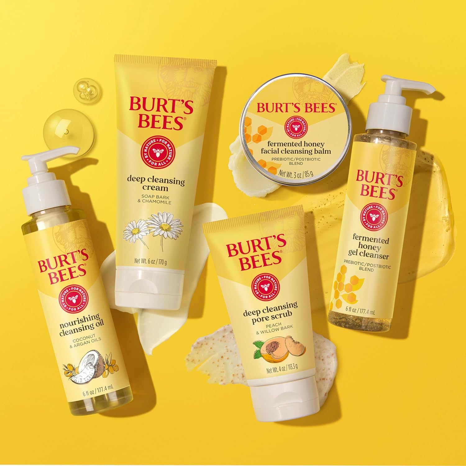 Burt's Bees Lavado facial, crema limpiadora facial profunda, limpiador natural con manzanilla, 6 onzas (paquete de 3) (el embalaje puede variar)