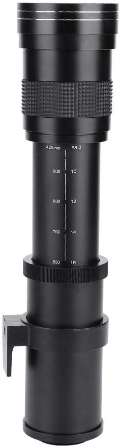 Telephoto Lens, 420-800mm F/8.3-16 Telephoto Lens Manual Zoom Lens for DSLR Cameras (Canon EF Mount)