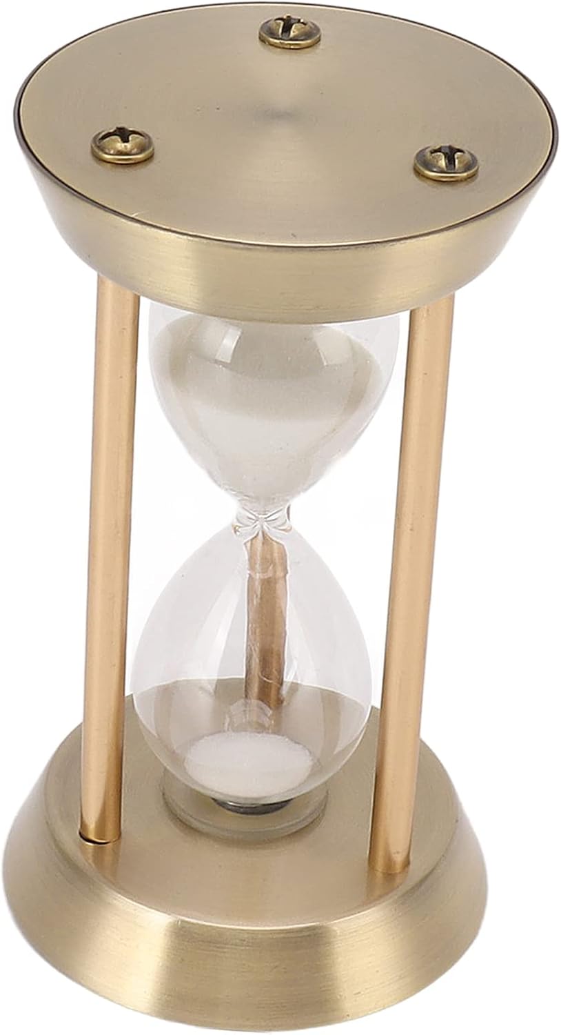 LckCryspho メタル砂時計 30分 – デコビンテージデザイン キッチンカウントダウン オフィス装飾 ヨガタイマー ゲーム用 (ブロンズミニ10分,ブロンズミニ10分)