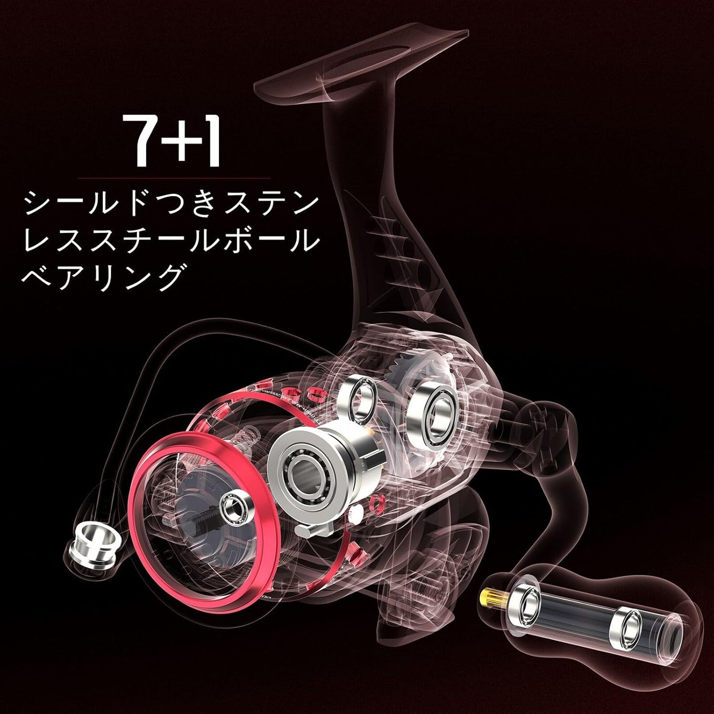 Ashconfish スピニングリール 7+1BB 高精度なCNC加工 アッシュコンフィッシュ ギア比5.0:1 最大ドラグ17.6lb CF2000/CF3000/CF4000/CF5000/CF6000/CF7000