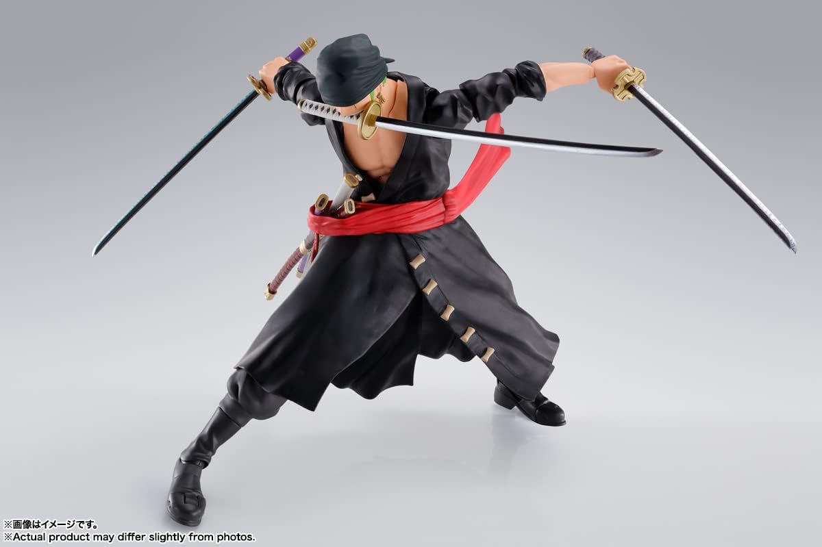 BANDAI SPIRITS S.H. Figuarts ONE PIECE Roronoa Zoro - Onigashima Invasion - Approx. 5.9 inches (150 mm), ABS & PVC, Pre-painted Action Figure