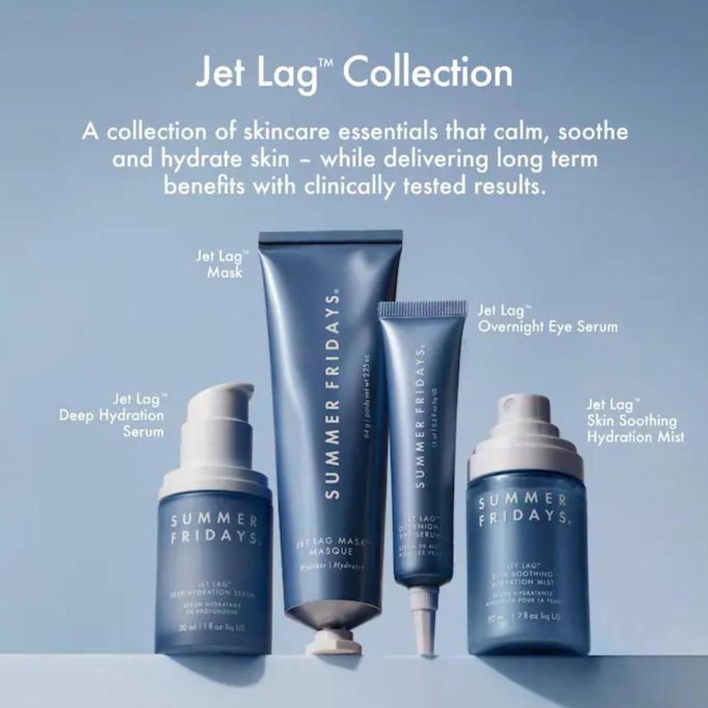 Summer Fridays Jet Lag Skin Soothing Hydration Face Mist - Ultra-Fine Facial Spray & Hydrating Mist to Comfort, Soothe & Help Provide Protective Moisture Barrier Support for Glowing Skin (1.7 Fl Oz)