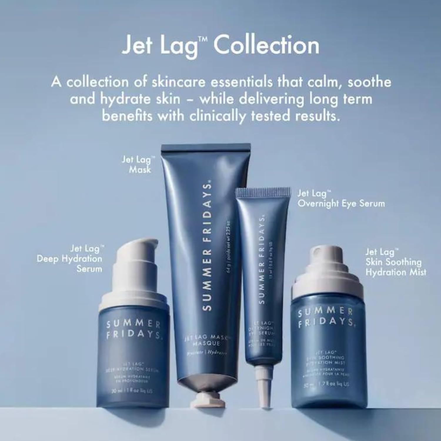 Summer Fridays Jet Lag Skin Soothing Hydration Face Mist - Ultra-Fine Facial Spray & Hydrating Mist to Comfort, Soothe & Help Provide Protective Moisture Barrier Support for Glowing Skin (1.7 Fl Oz)