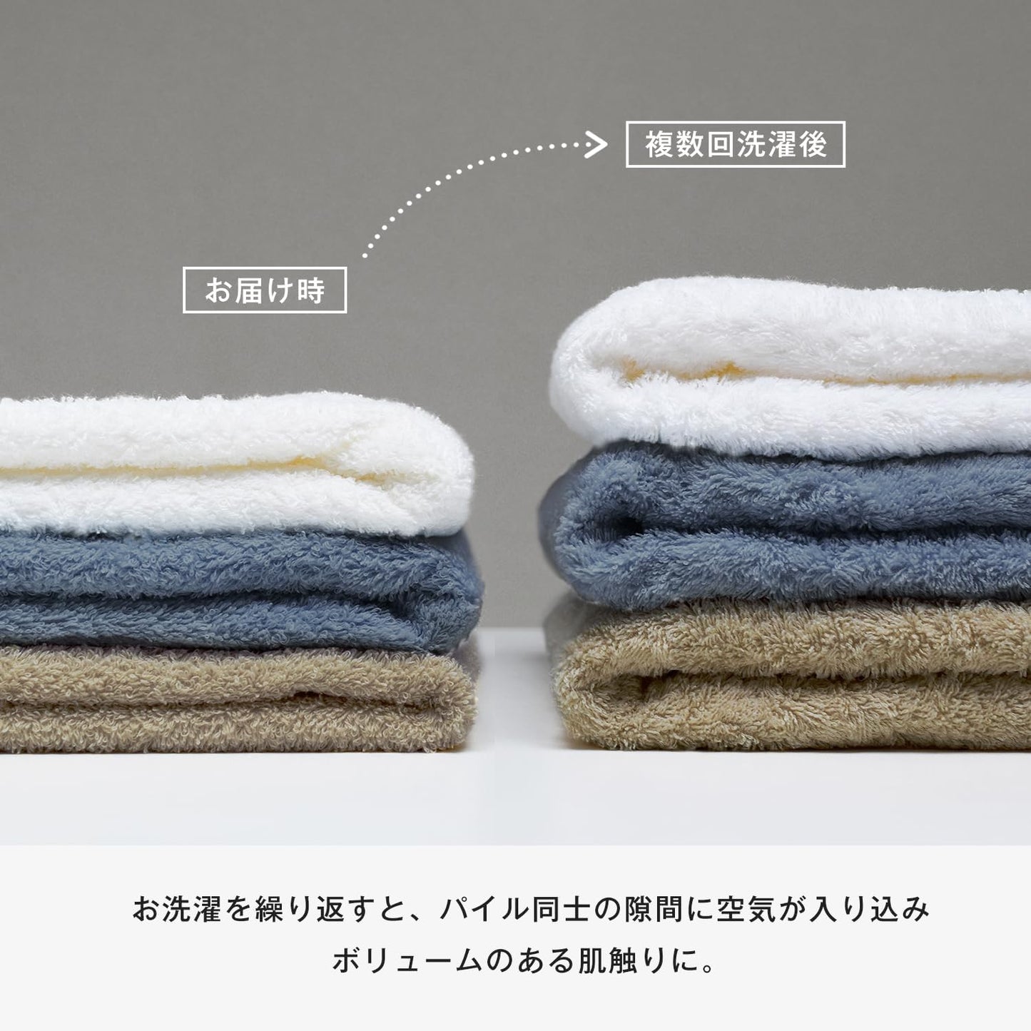 Bloom Large Face Towels, Set of 4, Famille, Large, Large, Senshu Towel, Water Absorbent, Quick Drying, Soft, Home Use, Mini Bath Towels (Assorted Natural))