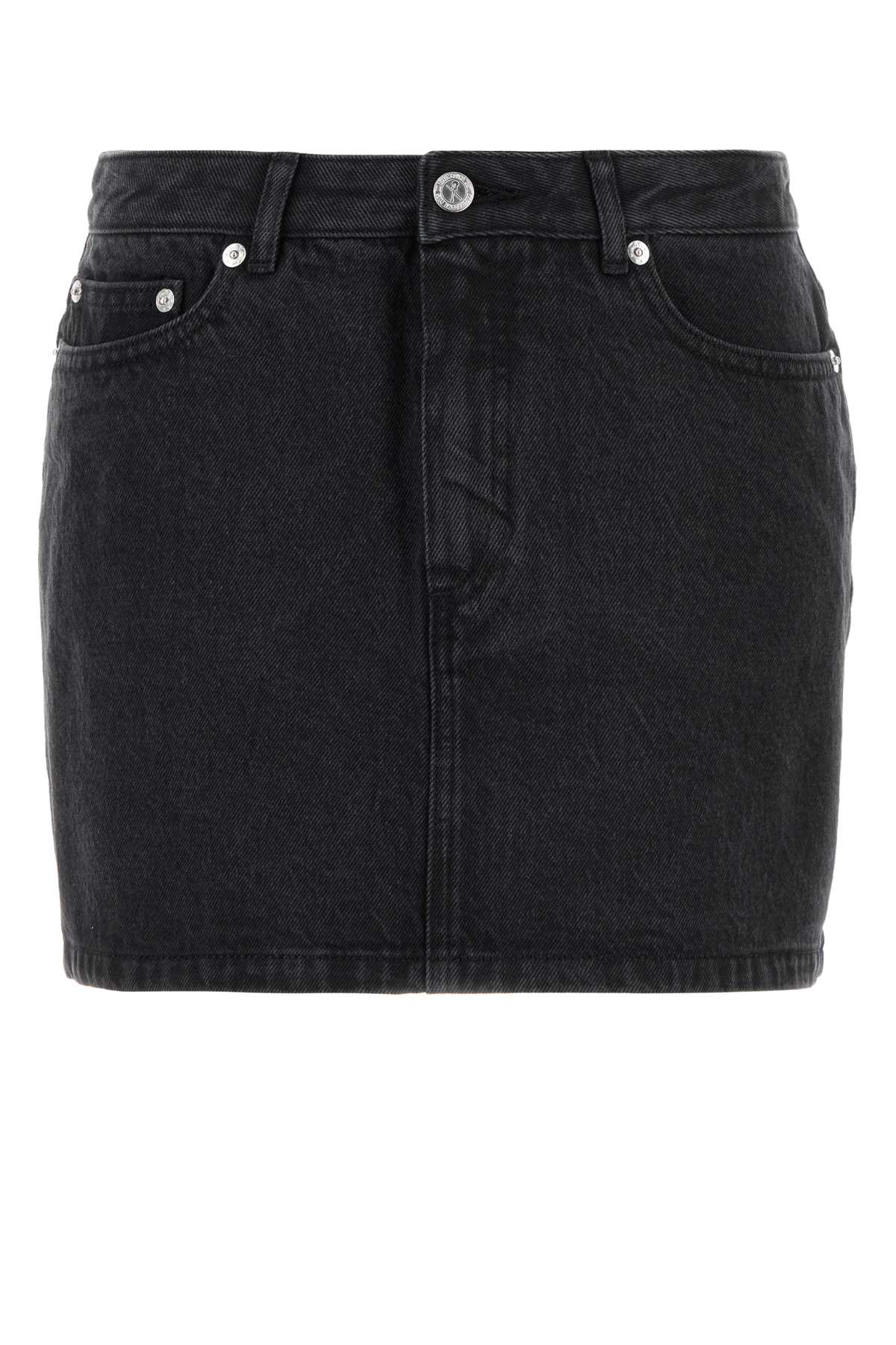 A.p.c. A.P.C.ブラックデニムミニスカート - Image 7