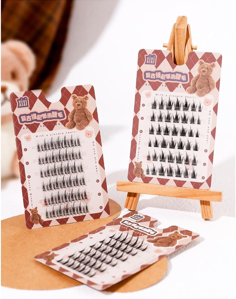 xixi SNS False Eyelashes Natural False Eyelashes Various Styles Luxury Fiber Soft Eye Shape Upper Eyelashes Cute Easy to Use Handmade Reusable(01# Thai Comic Style)