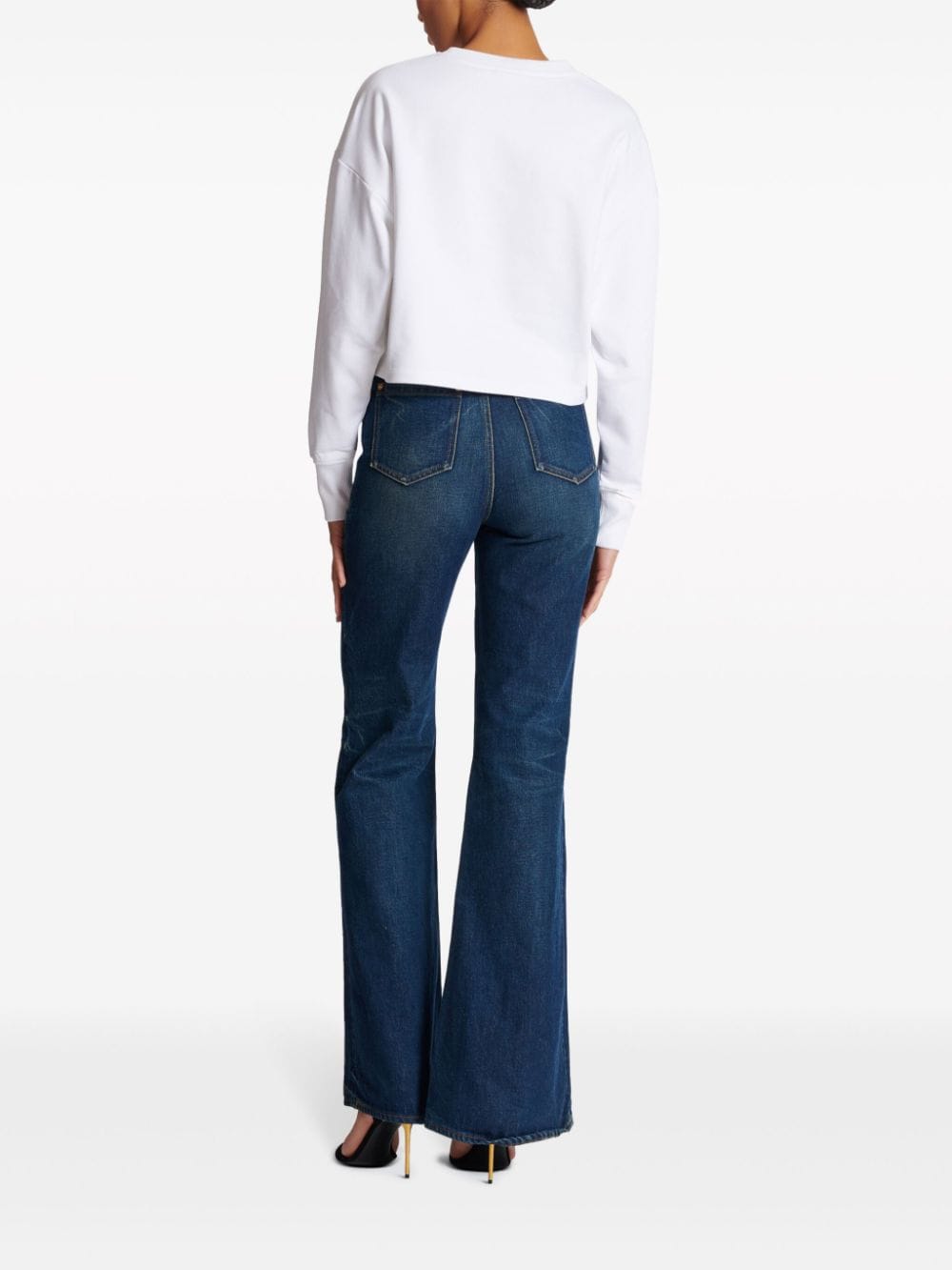 Balmainロゴオーガニックコットンクロップドスウェットシャツ - Image 7