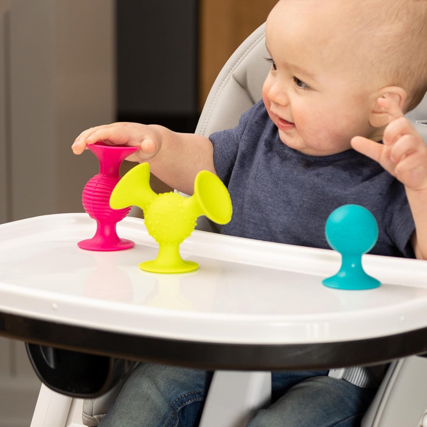 ファットブレイン(Fat Brain Toys) 赤ちゃんおもちゃ ピップスクイグズ 3個セット 吸盤付き FA089-1 正規品